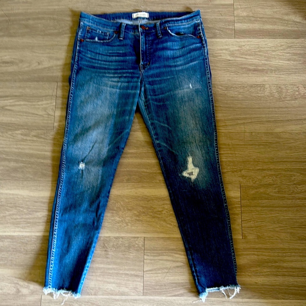 Distressed Blue Denim Jeans